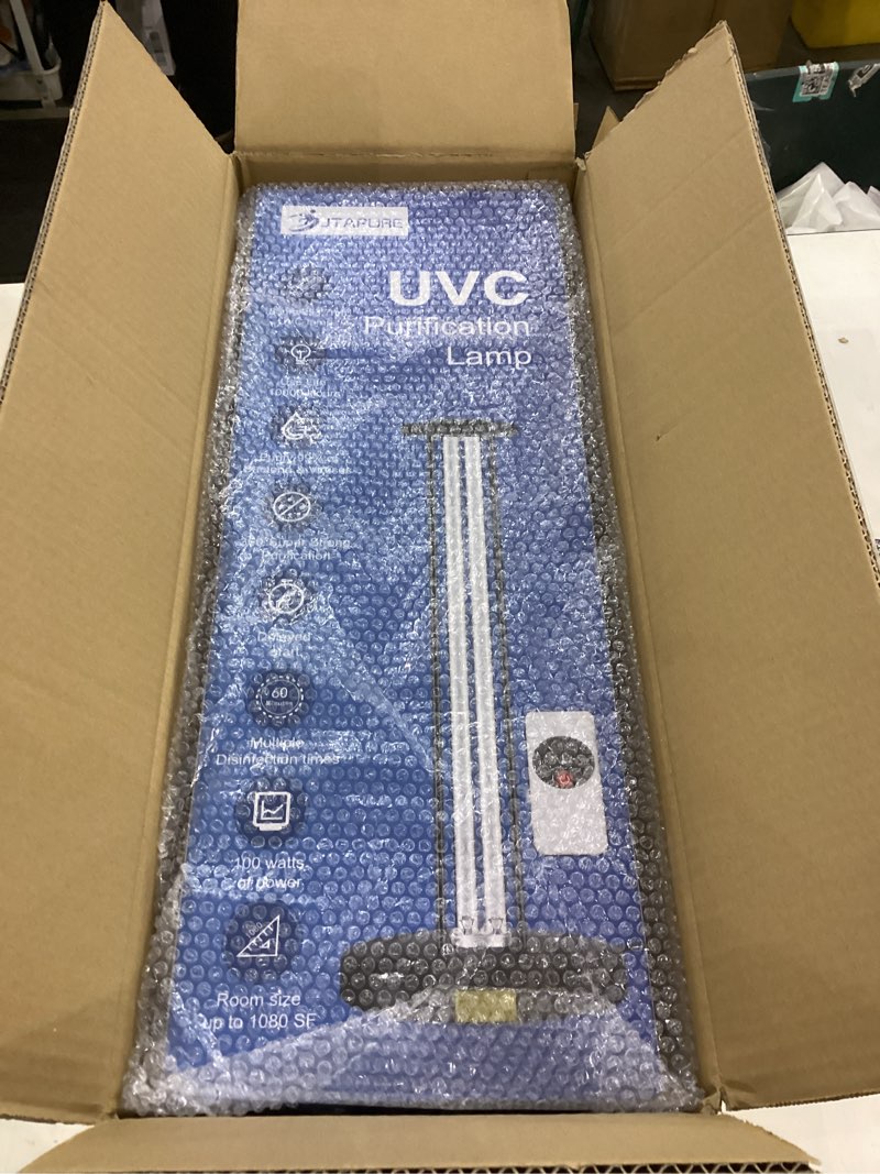 100W UV Light with Ozone, 3-Gear Timer & Remote Control, Home Purification Device, Dust Mite & Mold Eliminator, Bed Bug Remover for Bathroom, Bedroom, Basement