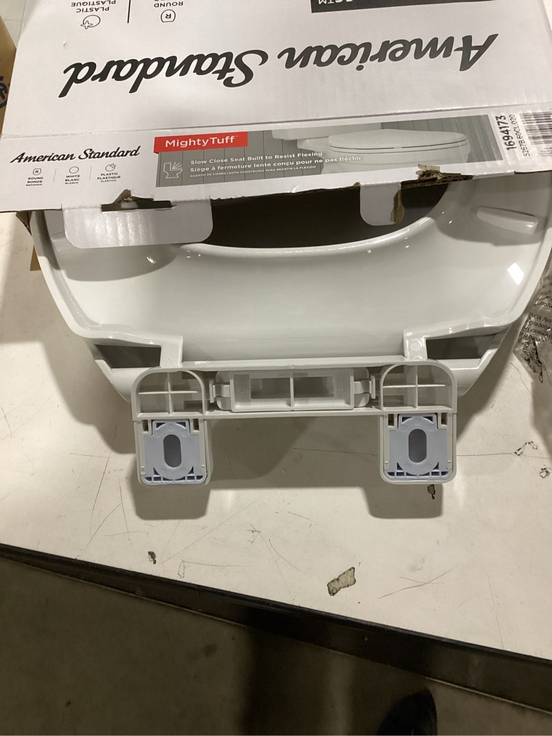 American Standard MightyTuff Plastic White Round Soft Close Toilet Seat