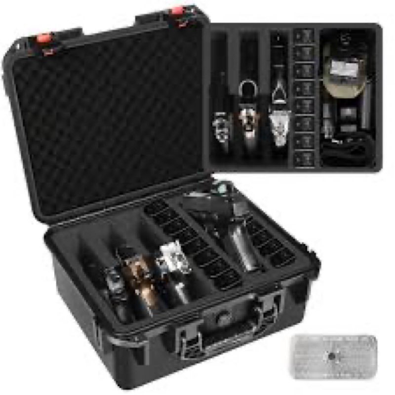 pistol gun case for multi handguns - hold multiple pistols & magazines, pre-cut waterproof hard shel