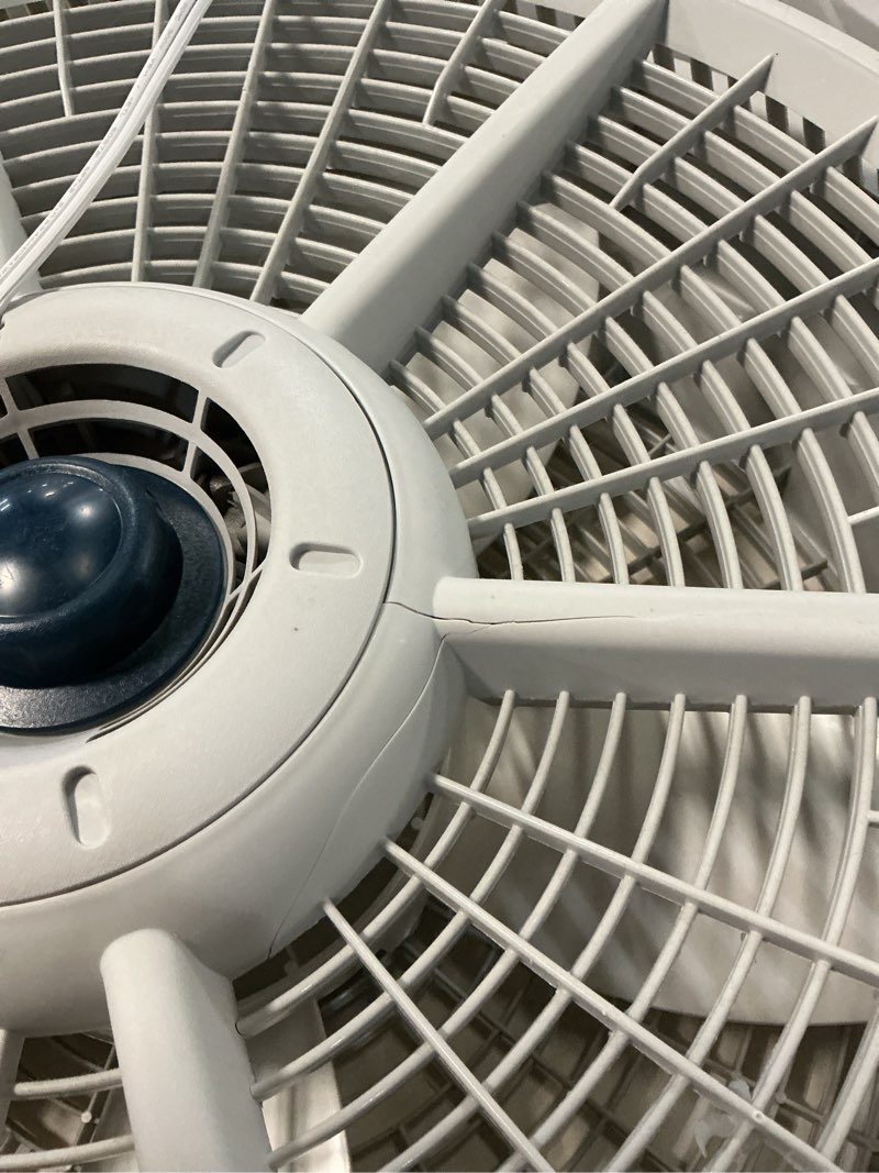 Condition photo showing As Is for lasko wind machine fan, air circulator fan with 3 speeds, 20" model 3300, gray
