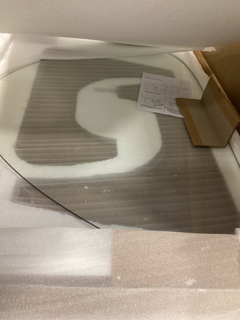 Condition photo showing Good Condition for Modern Glass Coffee Table for Living Room, Small mid Century Coffee Table, Stylish Coffee Tables Suitable for Bedroom Living Room Reception Office Tables?Walnut/Transparent?Small? Walnut/Transparent Small 32.2 * 22.4 * 16in