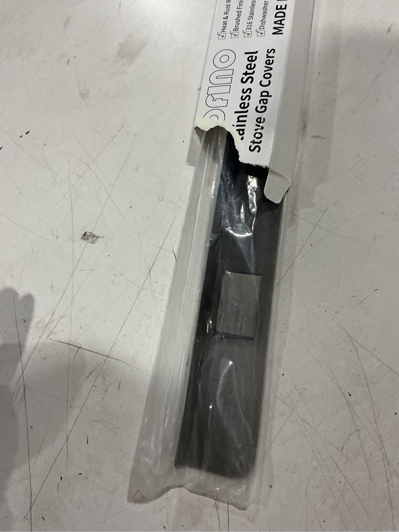 Condition photo showing Good Condition for stove gap covers 316 stainless steel,2 pack 23.2" stove gap filler,heat resistant stove gap guards,between stove and counter slide in range trim kit for kitchen,shiny black | won't move while cleaning 23.2" shiny black