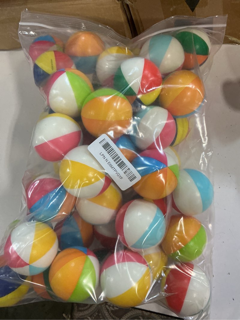 Condition photo showing New/Like New for jerify 48pcs mini beach stress balls 2.5 inch pu foam relief stress squeeze ball beach party favors small summer pool relief toys for kids birthday hawaiian luau party pool water games(bright color)