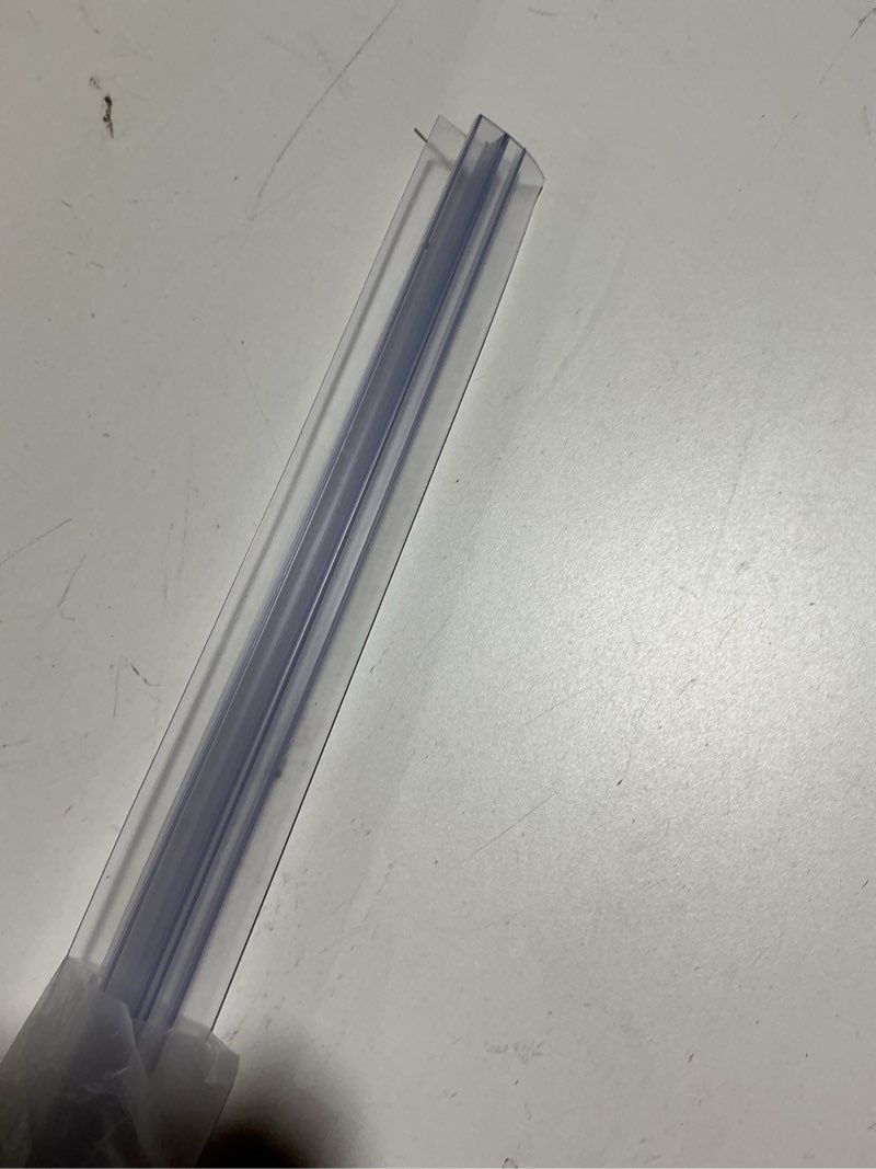 Condition photo showing Good Condition for 78" Sliding Shower Door Side Seal Strip for 1/4" Framelss Sliding Glass Door or Swing Door, Shower Door Side Seal with 3/5" Flip (2X39) Transparent 1/4" Door(39"X2)