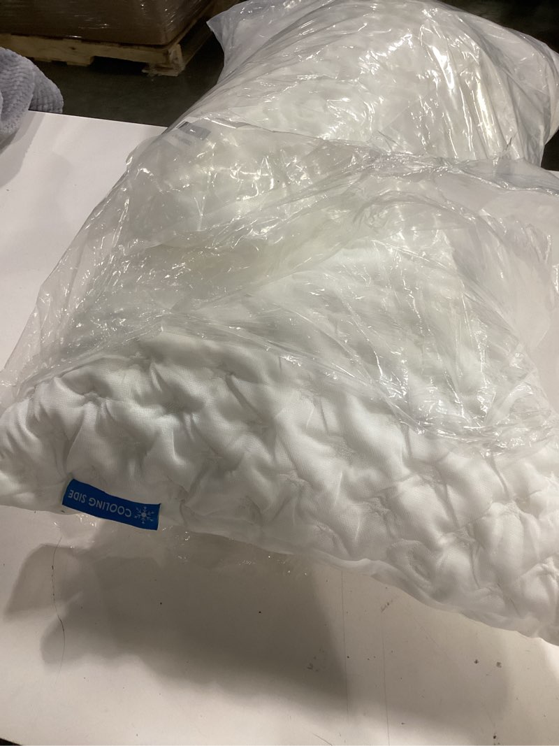 Condition photo showing Good Condition for Cooling Side Sleeper Pillow for Neck and Shoulder Pain, Luxury Shredded Memory Foam Curved Bed Pillows for Sleeping Set of 1- Adjustable Queen Size- Washable Cover Crescent White Queen Size (1 pack) Crescent White