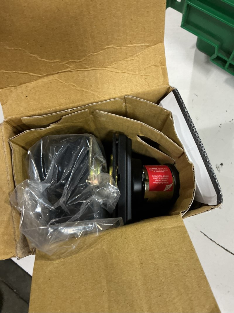 Condition photo showing As Is for defiant square matte black compact touch electronic single cylinder deadbolt