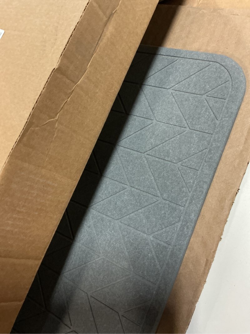 Condition photo showing Good Condition for juerlen 2 pack diatomaceous earth shower mat, stone bath mat, nonslip super absorbent fast-drying hard bath mat for bathroom shower floor, 24 x 16 inch, grey arrow design dark grey