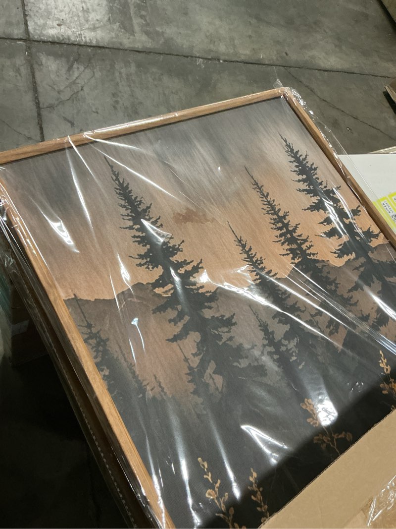 Condition photo showing New/Like New for Similar Framed 3pcs Vintage Pine Forest Wall Art Nature Landscape Full Moon Canvas Prints Woodland Picture Poster Misty Forest Paintings Wall decor for Living Room Bedroom Office Ready to Hang 12x16 Inch Black forest 12X16inch