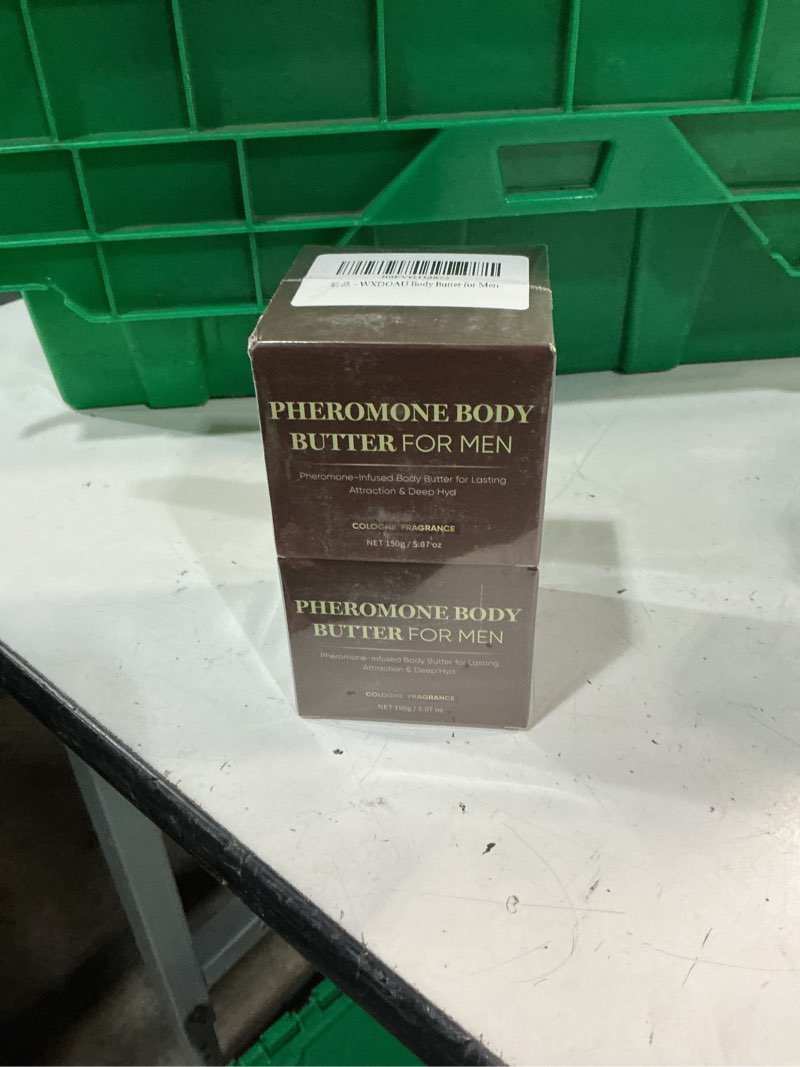 Condition photo showing New/Like New for pheromone body butter for men | cologned skin cream with shea butter, cocoa butter & coconut oil | moisturizing, long-lasting fragrance, non-greasy, alcohol-free, vegan 5oz