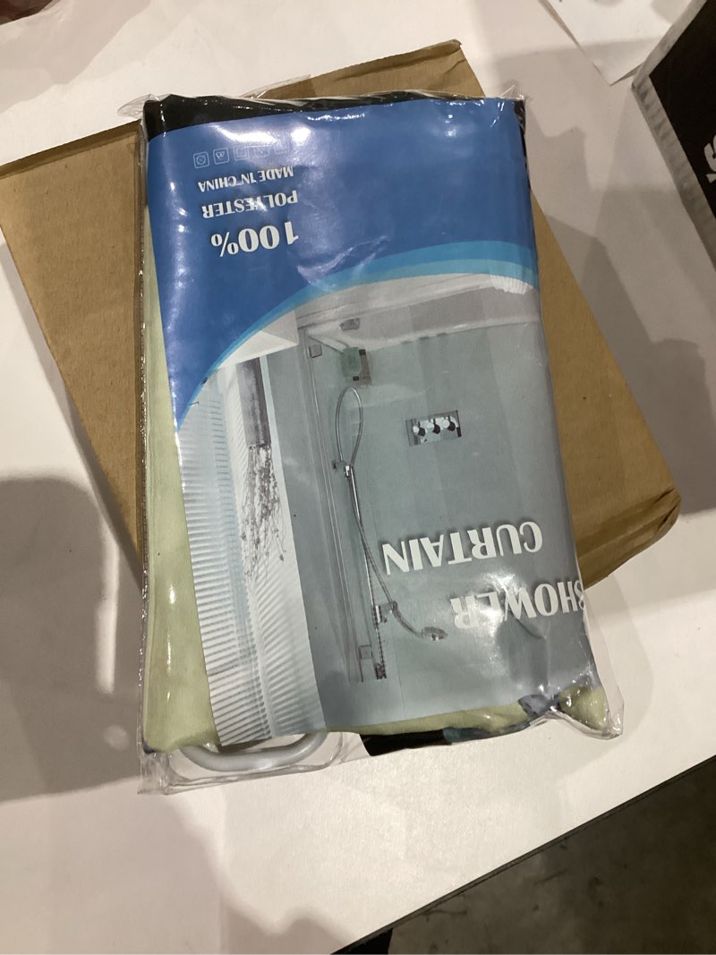 Condition photo showing New/Like New for Funny Dinosaur Shower Curtain for Bathroom, Cool Japanese Ocean Wave Shower Curtain Set Decor with 12 Hooks (Japanese, 72.00" x 84.00") Dinosaur 72"W x 84"L (Pack of 1)