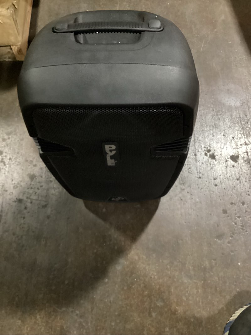 Condition photo showing Good Condition for wireless portable pa speaker system - 1800w high powered bluetooth compatible active + passive pair outdoor sound speakers w/ usb sd mp3 aux - 35mm mount, 2 stand, microphone, remote - pyle pphp1249kt 12 in