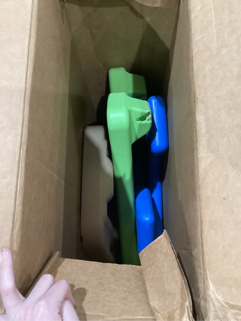 Condition photo showing As Is for little tikes easy store picnic table with umbrella, multi color, 42.00''l x 38.00''w x 19.75''h blue/green standard