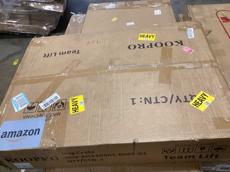 Condition photo showing Good Condition for koopro 32 inch dog crate furniture with cushion for large medium dogs, wooden heavy duty dog kennel with double doors, decorative pet house dog cage side end table indoor, sliding door chew-resistant 32"l x 22"w x 25"h