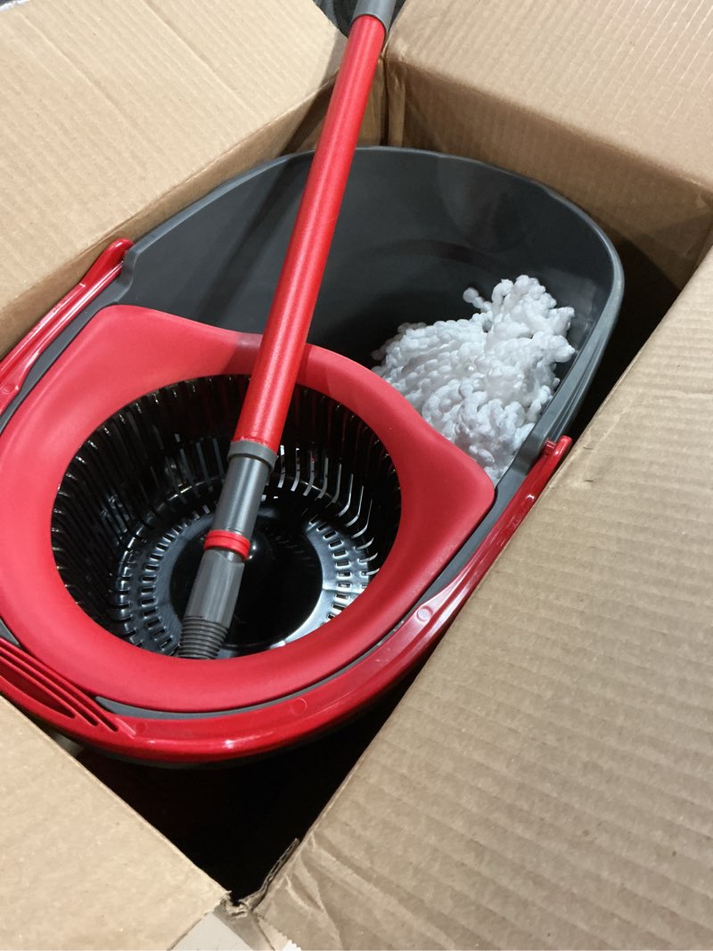 Condition photo showing Good Condition for o-cedar easywring microfiber spin mop, bucket floor cleaning system, red, gray, standard easywring spin mop & bucket