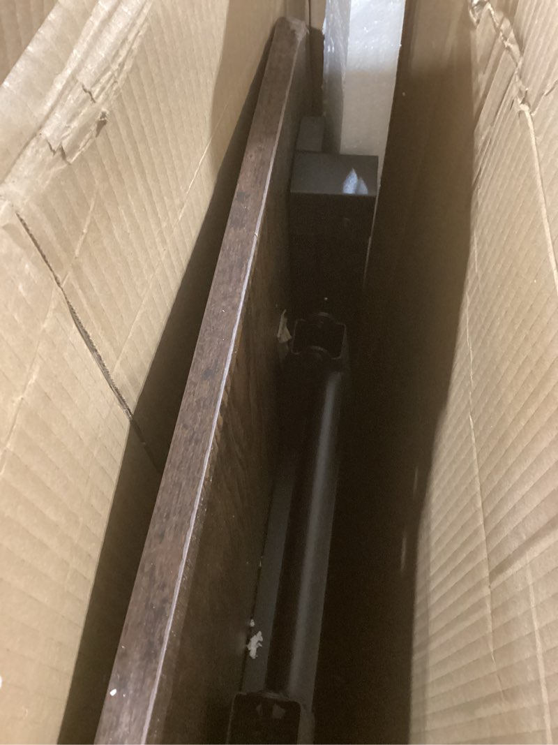 Condition photo showing Good Condition for TEMI Long Computer Desk Folding Table - No Assembly, Compact 55.1" Foldable Desk with Power Outlets & USB Charging Port, Portable Lagre Office Desk, Study Table for Narrow Spaces, Dark Oak 55.1 Inch With Power Outlets Dark Oak