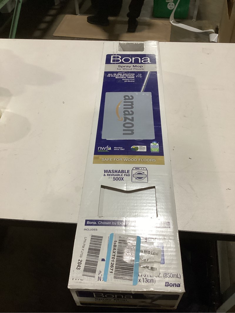 Condition photo showing As Is for bona spray mop air - includes multi-surface floor cleaner concentrate and microfiber pad - lemon min
