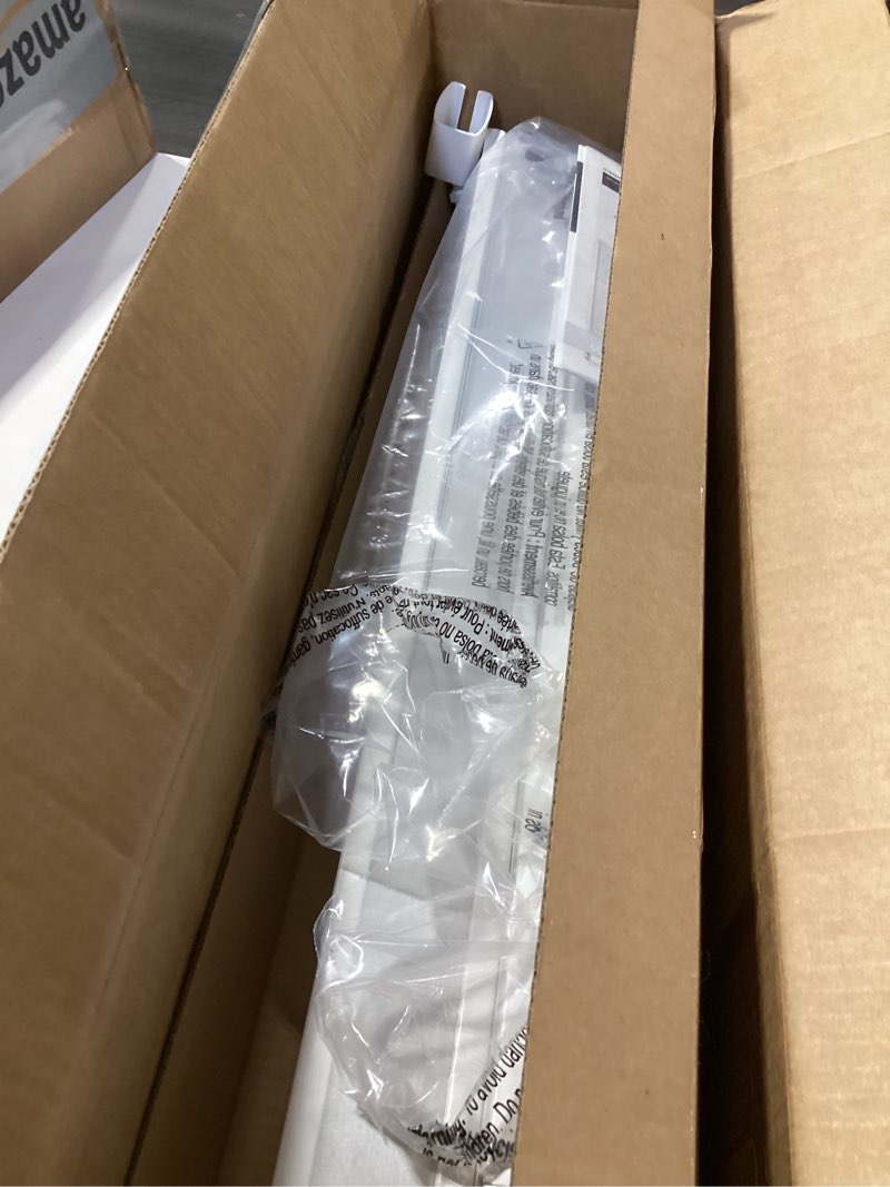 Condition photo showing As Is for lazblinds no tools no drill cordless cellular shades, top down bottom up (tdbu) honeycomb shades for home, blackout light blocking thermal insulation blinds for windows, 26" w x 64" h, white blackout - white 26" w x 64" h
