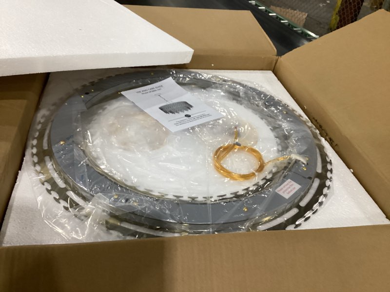 Condition photo showing New/Like New for gold crystal chandeliers for dining room light fixture, 24" modern round chandeliers?8 lights luxury ceiling pendant ceiling lighting for dining room bedroom entryway foyer staircase gold 8-light d 24"