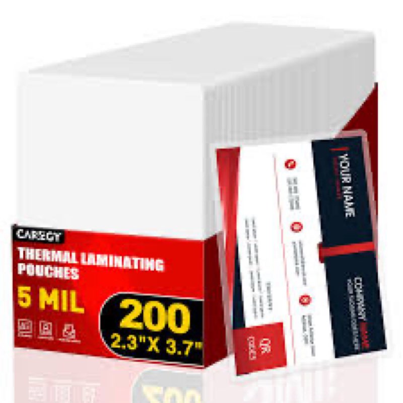 CAREGY 500 Count Thermal Laminating Pouches,5Mil,Hold 2 x 3.5 inch Business Card Laminate Pouches fo
