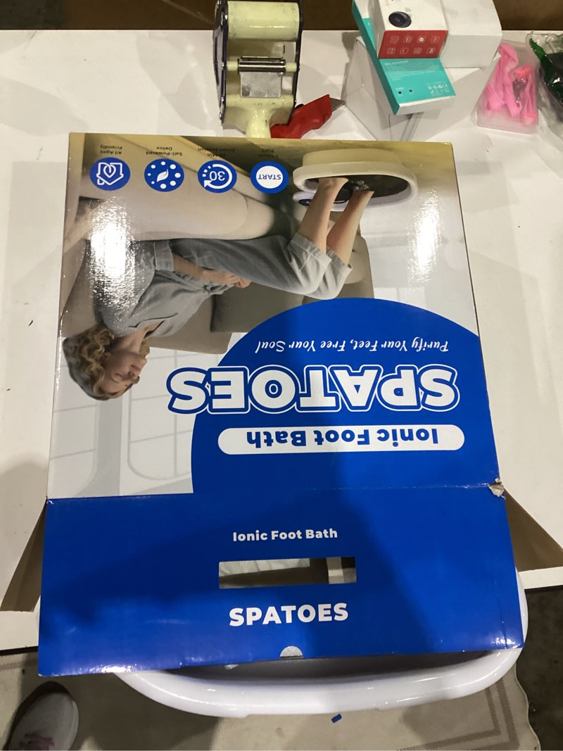 Condition photo showing As Is for Ionic Foot Detox Machine 3.0, Foot Spa at Home detox, Ion Detox Foot Bath Cleanse Machine to Remove Toxins -2 Arrays, 15 Disposable Foot Bath Liners, Detox Sea Salt, Upgraded Durable Basin