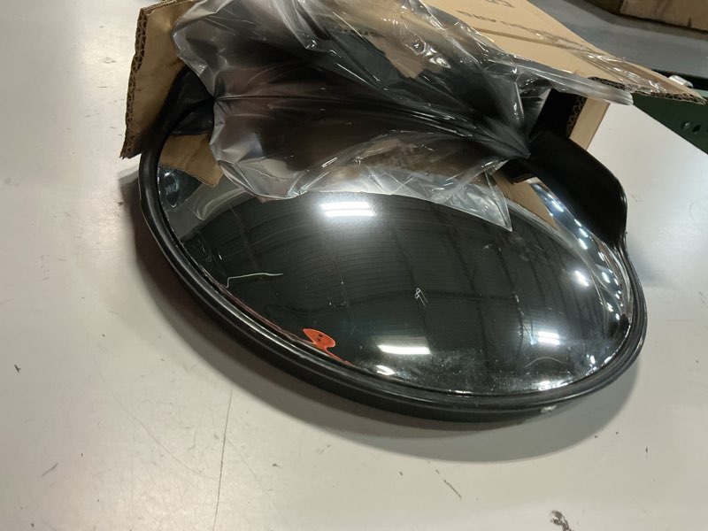 Condition photo showing Good Condition for lh-guard outdoor convex mirror 12" corner mirrors for pole, warehouse blindspot mirror, 12inch security mirror for driveway, waterproof cap convex mirror indoor outdoor with clear view