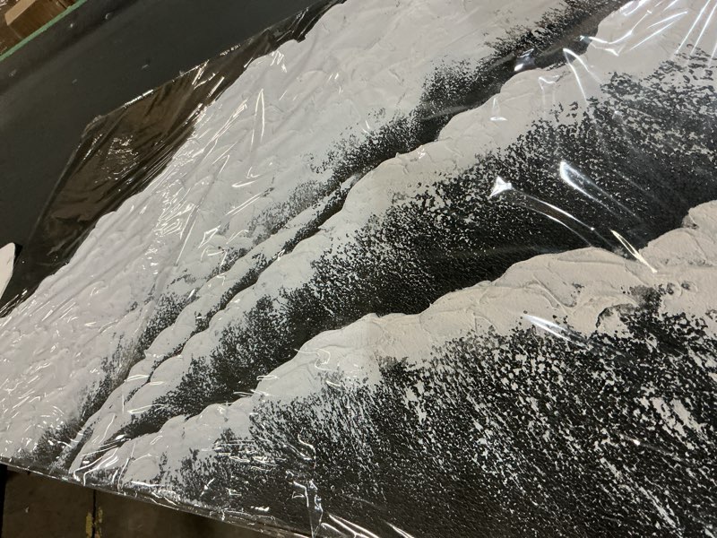 Condition photo showing Good Condition for NBAODAN Abstract Wall Art Modern Artwork White Canvas Pictures Large Painting Textured Art 29"x58" Black Office Wall Decor Home Decorations for Living Room 58"L x 29"W Black and White