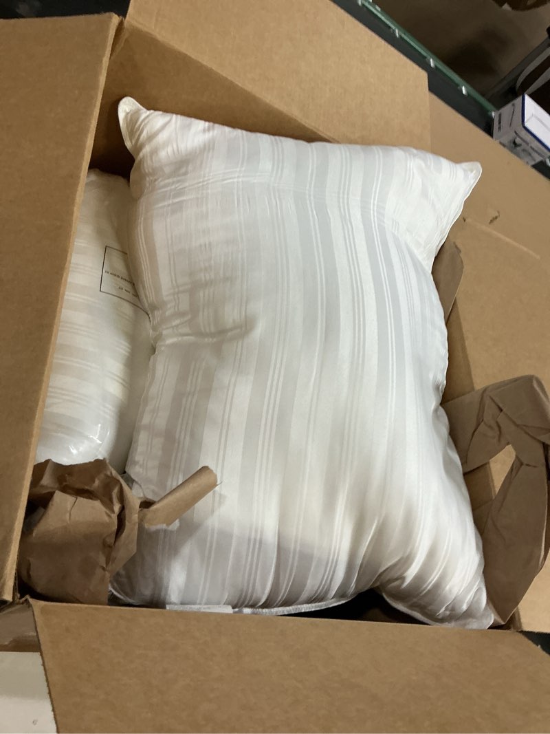 Condition photo showing Good Condition for downluxe Down Alternative Pillows Standard Size Set of 2 - Hotel Collection Soft Bed Pillows for Sleeping, Perfect for Side, Back and Stomach Sleepers, 20 X 26 Standard (Pack of 2) Horizontal Stripes