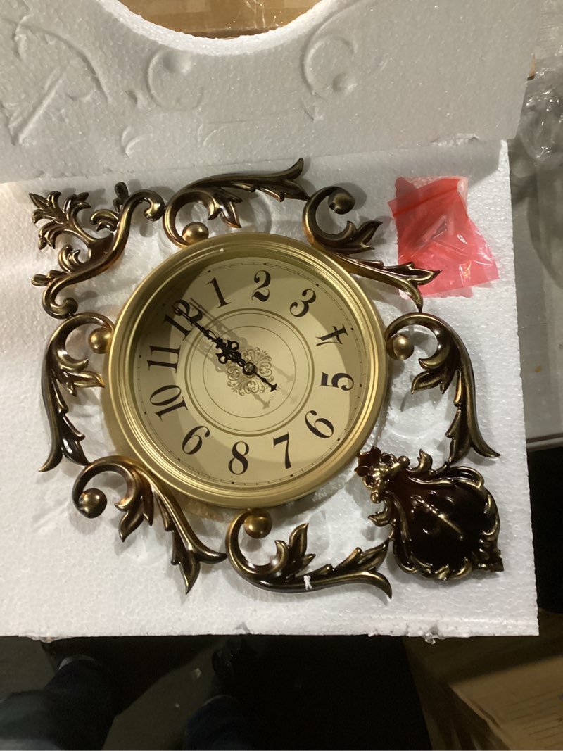 Condition photo showing Good Condition for vintage wall clocks living room,decorative antique large wall clocks,21" x 15" digital retro silent wall clock battery operated for bedroom kitchen entryway office decor 21"w x 15"h