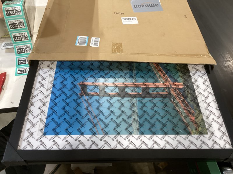 Condition photo showing Good Condition for pealsn 20x28 picture frame set of 2, display pictures 16 x 24 with mat or 20 x 28 without mat for wall mounting display, poster frames, black black 20x28