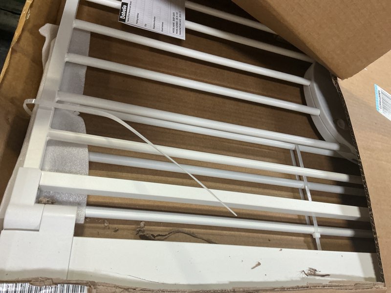 Condition photo showing Good Condition for babelio baby gate with adjustable cat door,29-43" auto close durable pet door for stairs,doorways and house,pressure mounted,easy install,effortless walk thru,white white 29-43" wide, 30" tall
