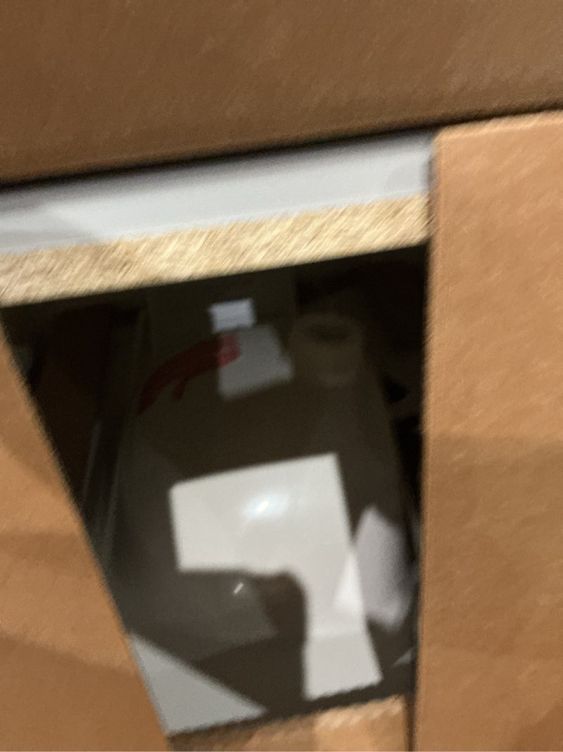 Condition photo showing As Is for project source 24-in gray single sink bathroom vanity with white cultured marble top