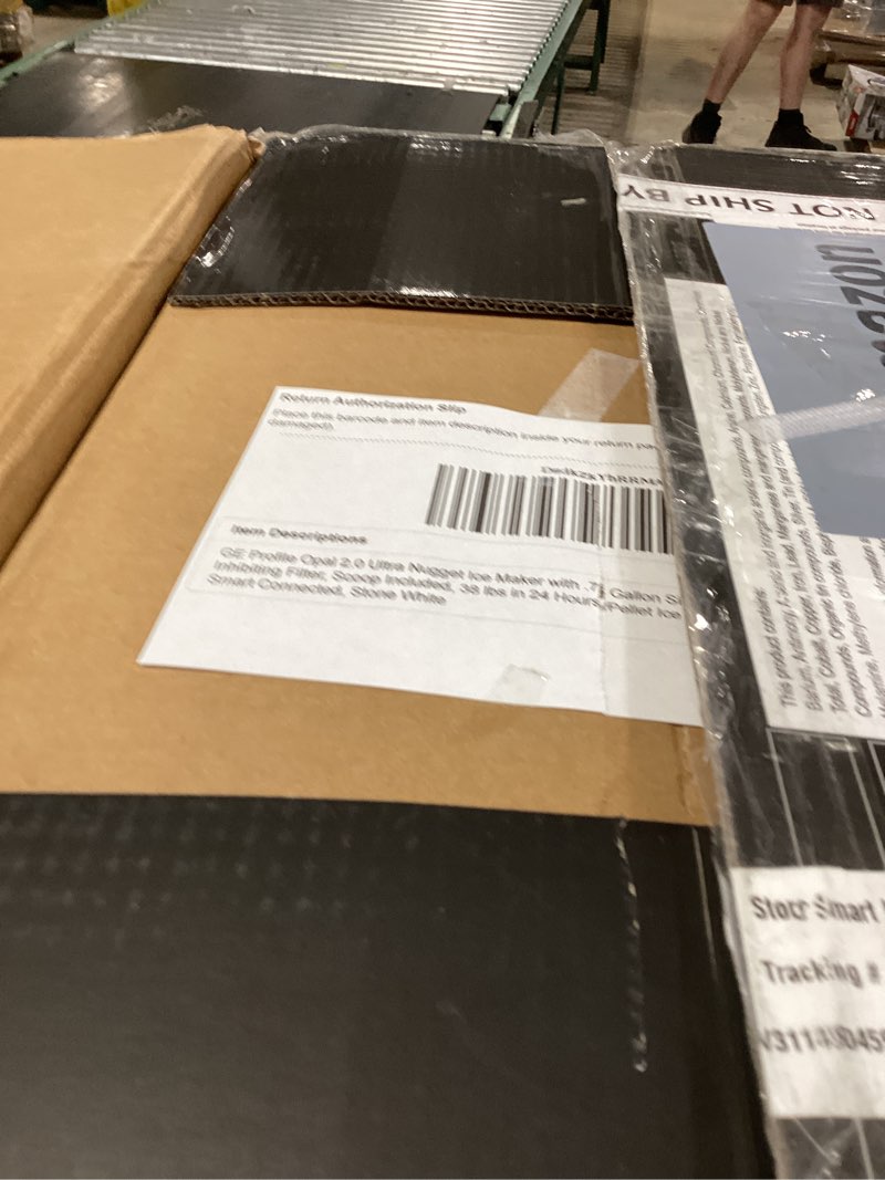 Condition photo showing New/Like New for ge profile opal 2.0 ultra nugget ice maker with side tank and scale inhibiting filter, scoop included, 38 lbs in 24 hours, pellet ice machine with wifi & smart connected, stone white