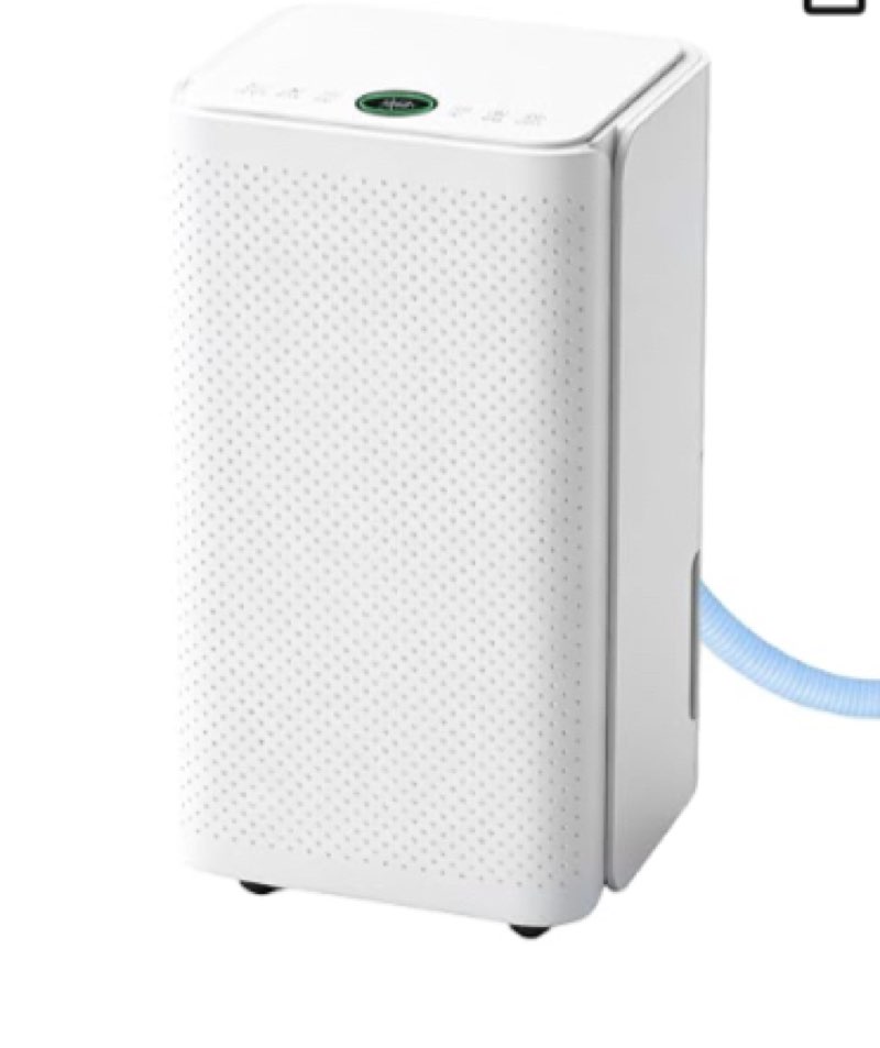 30-pint dehumidifier with drain hose, 2,000 sq ft basement dehumidifier, 0.53-gallon tank, energy star certified. 38db, display ring.