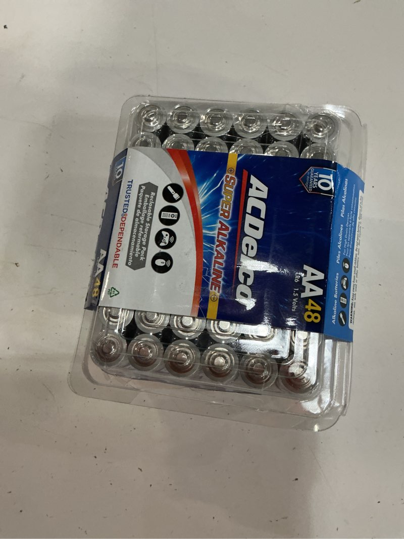 Condition photo showing New/Like New for acdelco alkaline aa batteries, double a batteries (48-pack)