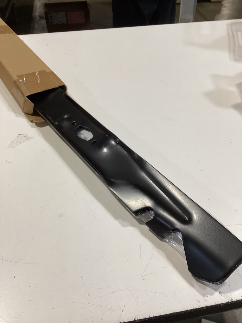 Condition photo showing Good Condition for 490-110-c203 mulching blade compatible with cub ca det 46'' deck enduro xt1-lt46 xt2-lx46 ultima zt1-46 zts1-46, 742p05510-x lawn mower toothed blade fits for troy-bilt super bronco mustang, 2 pack 2 742p05510-x