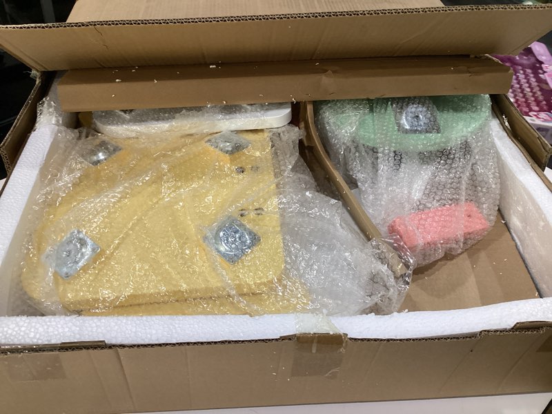 Condition photo showing Good Condition for Kids Animal Table & Chair Set- Toddler Table w 3 Toddler Seats & Adult Stool for Arts, Activities- Adorably Themed Playroom Furniture, Dining Table or Activity Center for Daycares Classroom Play Area