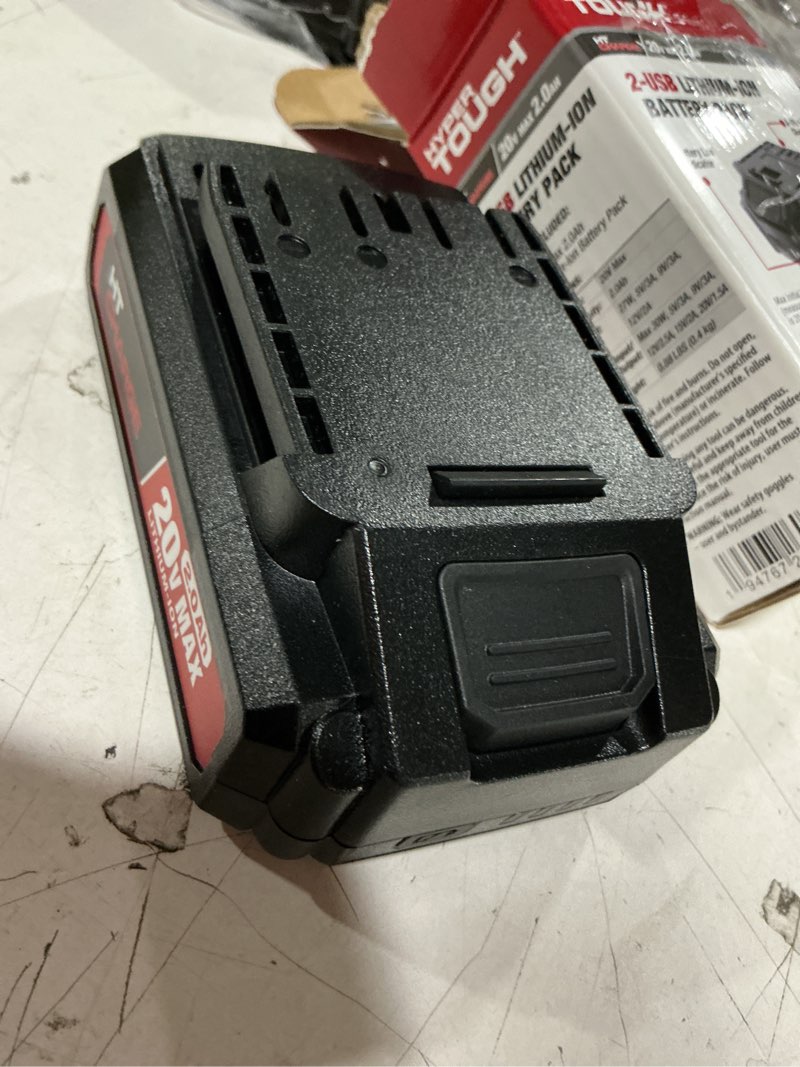 Condition photo showing Good Condition for hyper tough 20v 2.0ah rechargeable battery with usb-a and usb-c ports