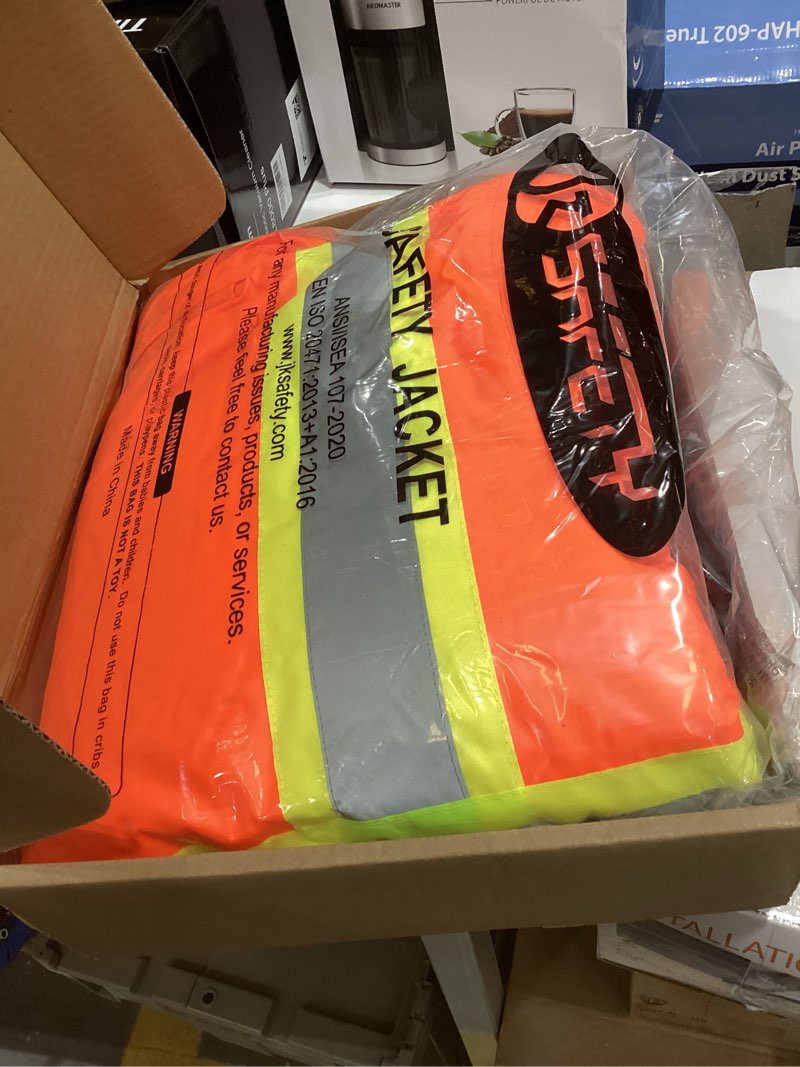 Condition photo showing Good Condition for JKSafety Hi-Vis Winter Safety Bomber Jacket for men and women | Winter Safety Jacket Durable and Waterproof | Construction Work Jacket for Winter | Cold Weather PPE | ANSI Class 3 (116-OBlk XL) X-Large 116-orangeblack