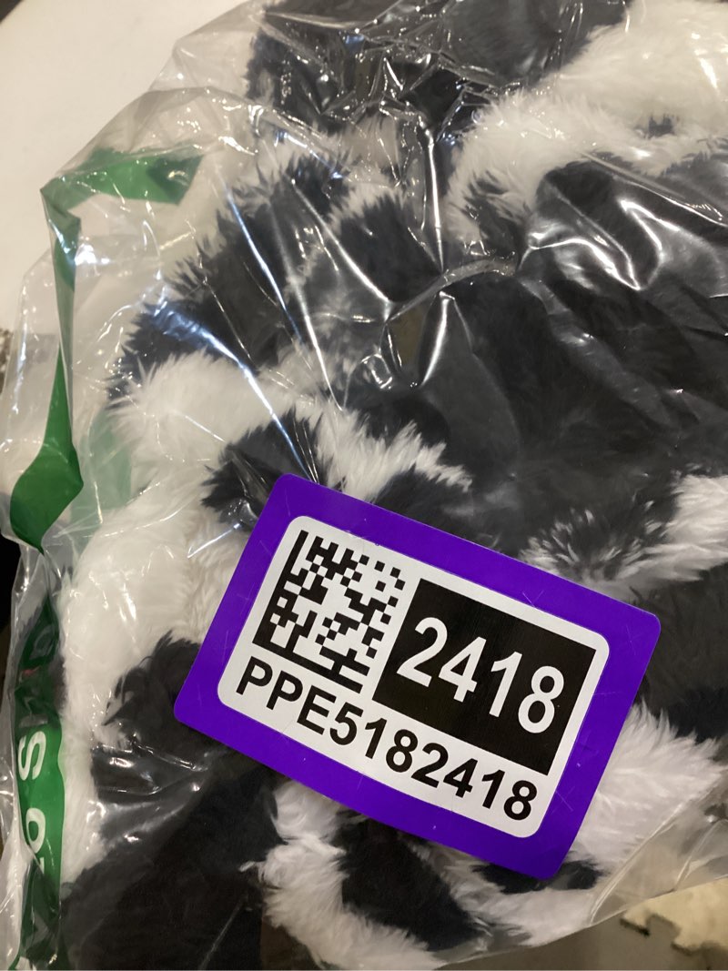 Condition photo showing Good Condition for hber women's casual faux fur jacket trendy long sleeve button up cow print autumn winter loose sherpa fur coats with pockets white x-large