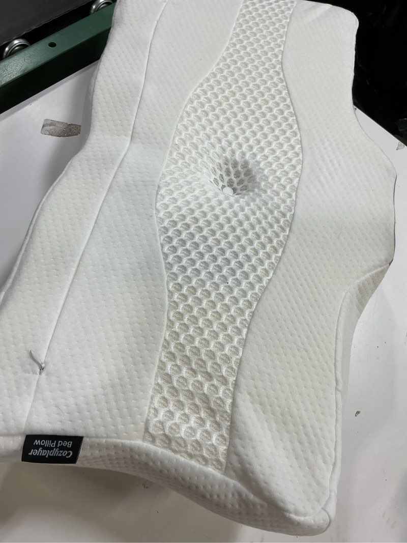 Condition photo showing As Is for WOGAHEV Reading Pillow for Bed, Lying, Leaning and Prone, Ergonomic Memory Foam Bed Wedge Pillow for Headboard, Chin & Back Support Pillows on Bedrest Couch Floor- Grey Gray