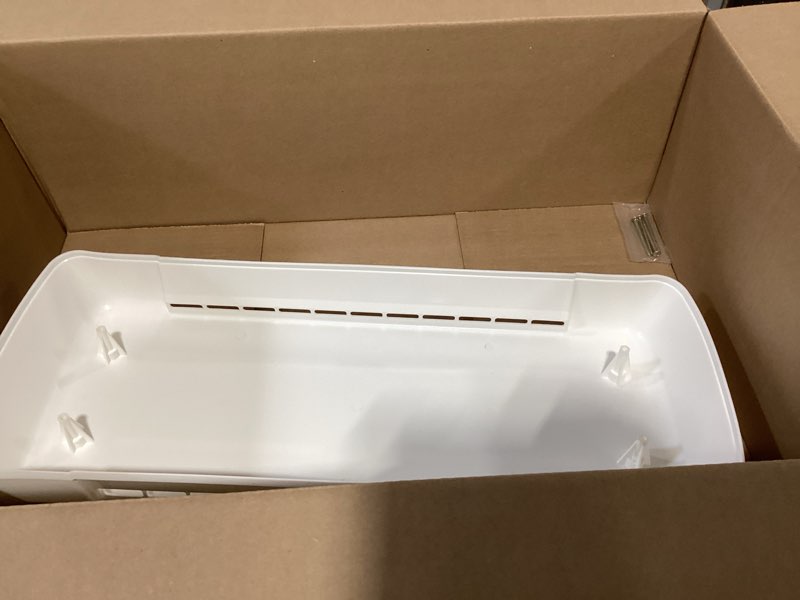 Condition photo showing As Is for showingo rv roof refrigerator vent cover 65528 replacement for ventmate 65528 dometic white refrigerator vent cover