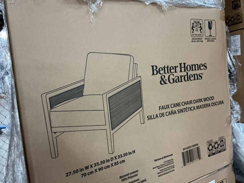 Condition photo showing New/Like New for better homes & gardens springwood caning accent chair