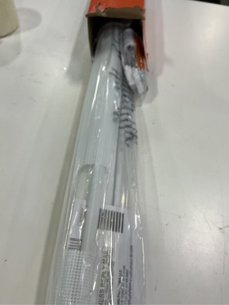 Condition photo showing New/Like New for Reinforced 42” Extra Tall Retractable Dog Gate for Doorways 60” Wide Mesh Baby Gate, Tall Baby Gates for Stairs with Rods to Prevent Crawling Through Retractable Pet Gate Indoor Outdoor, White White Reinforced 42" Tall x 60" Wide