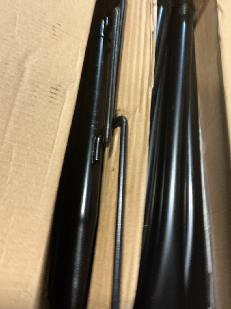 Condition photo showing New/Like New for 6 pack string light poles, outdoor string light pole 10 ft forked metal light pole with adjustable outdoor light stand, deck, backyard, garden, wedding, rustproof and sturdy with hooks. 6 pack-10ft
