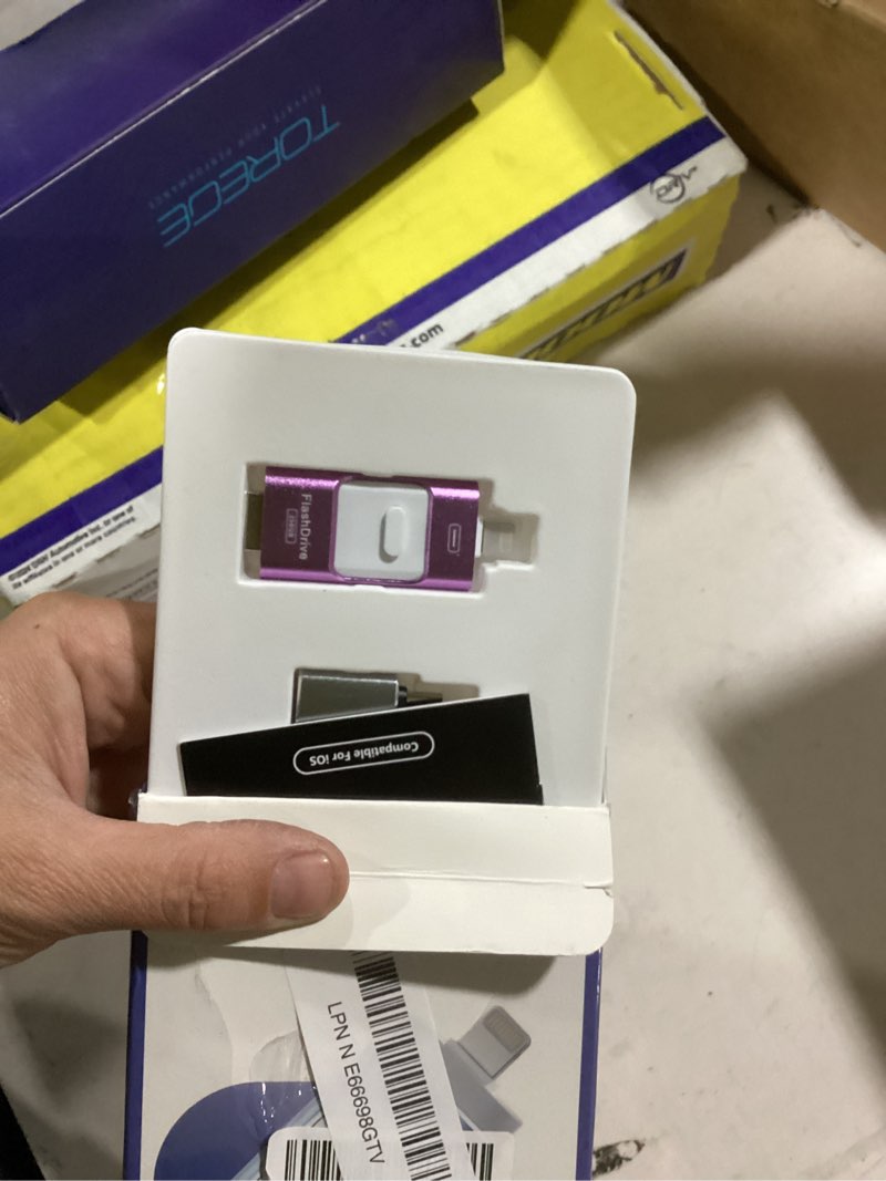 Condition photo showing Good Condition for rospe mfi certified 256gb iphone flash drive, photo stick memory stick for iphone ipad, usb thumb drive for photos videos transfer & backup, external storage compatible for iphone/android (purple) purple 256 gb