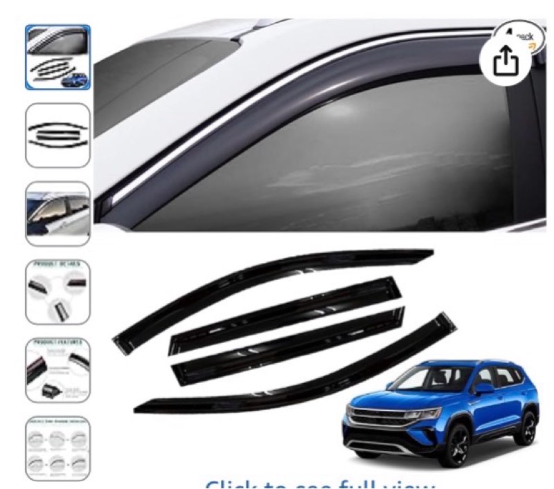 4 Pieces Tape-on Extra Durable Rain Guards Fit for 2022-2025 Volkswagen Taos,Window Deflectors,Windo