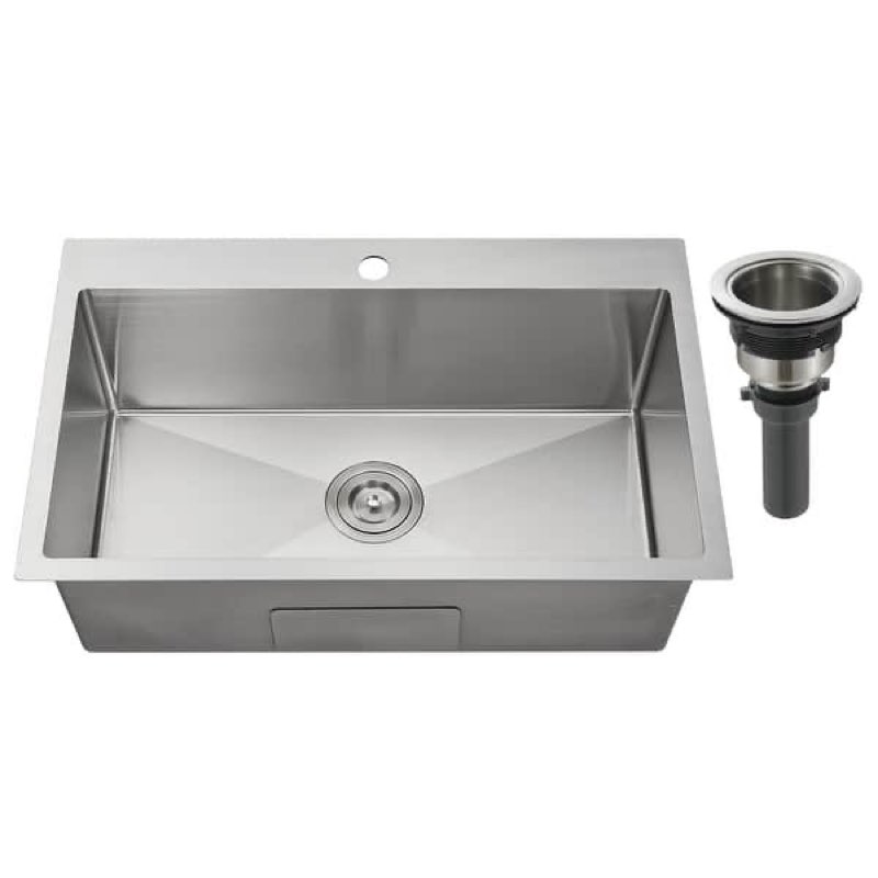drop in kitchen sink,stainless steel handmade single bowl kitchen sink - brushed
