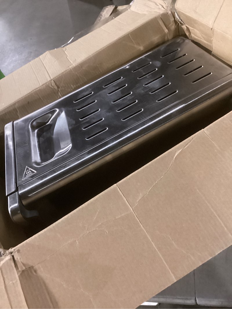 Condition photo showing As Is for ninja air fryer toaster oven combo | 8-in-1 functionality | flip up & away for storage space | air fry basket, sheet pan, wire rack & removable crumb tray |1800 watt | stainless steel | sp151 stainless premium 8-in-1 flip oven