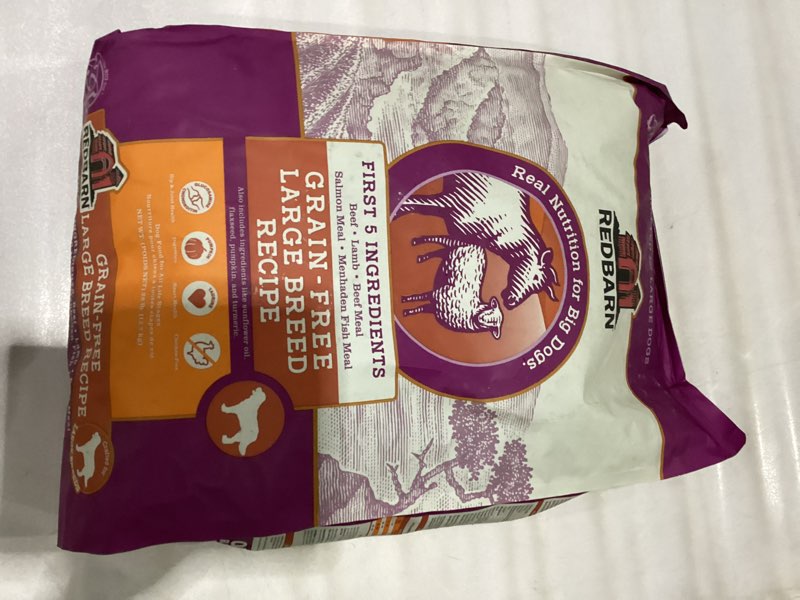 Condition photo showing New/Like New for Redbarn grain-free large breed recipe 28lbs