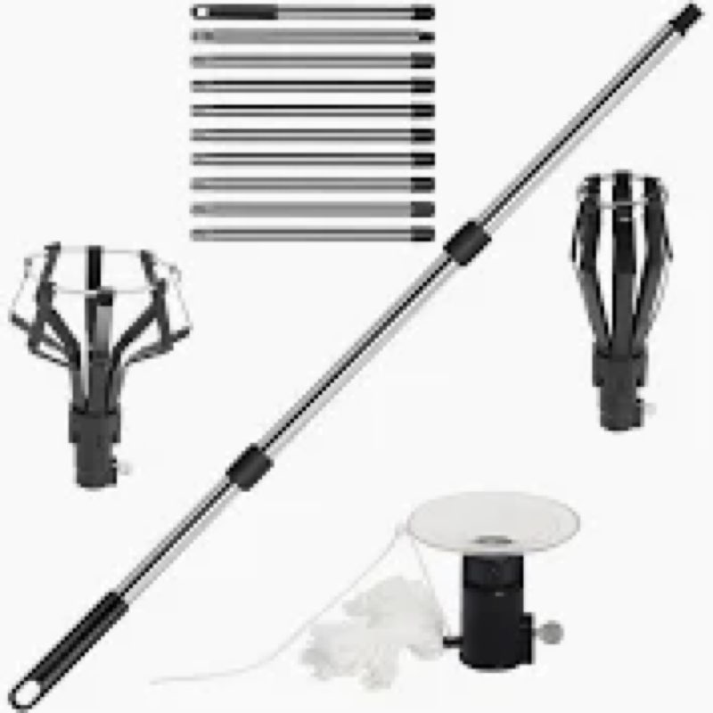 LOVEETA® Gen2 12Ft [18Ft Reach] Lightweight Extendable Light Bulb Changer Pole for High Ceilings – T